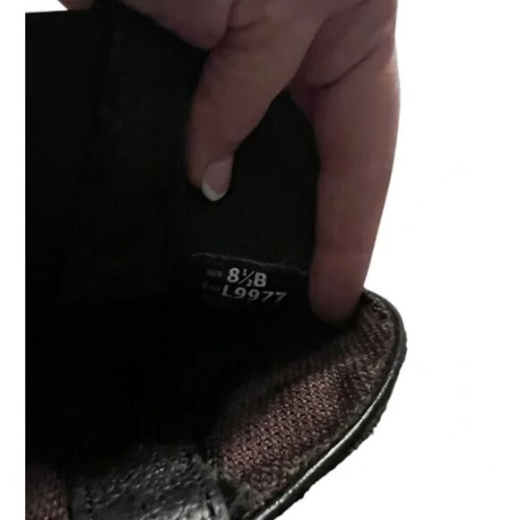 Justin Black Leather Western Boots With Embroidered Wing Design & Square Toe 8.5 - Picture 11 of 11